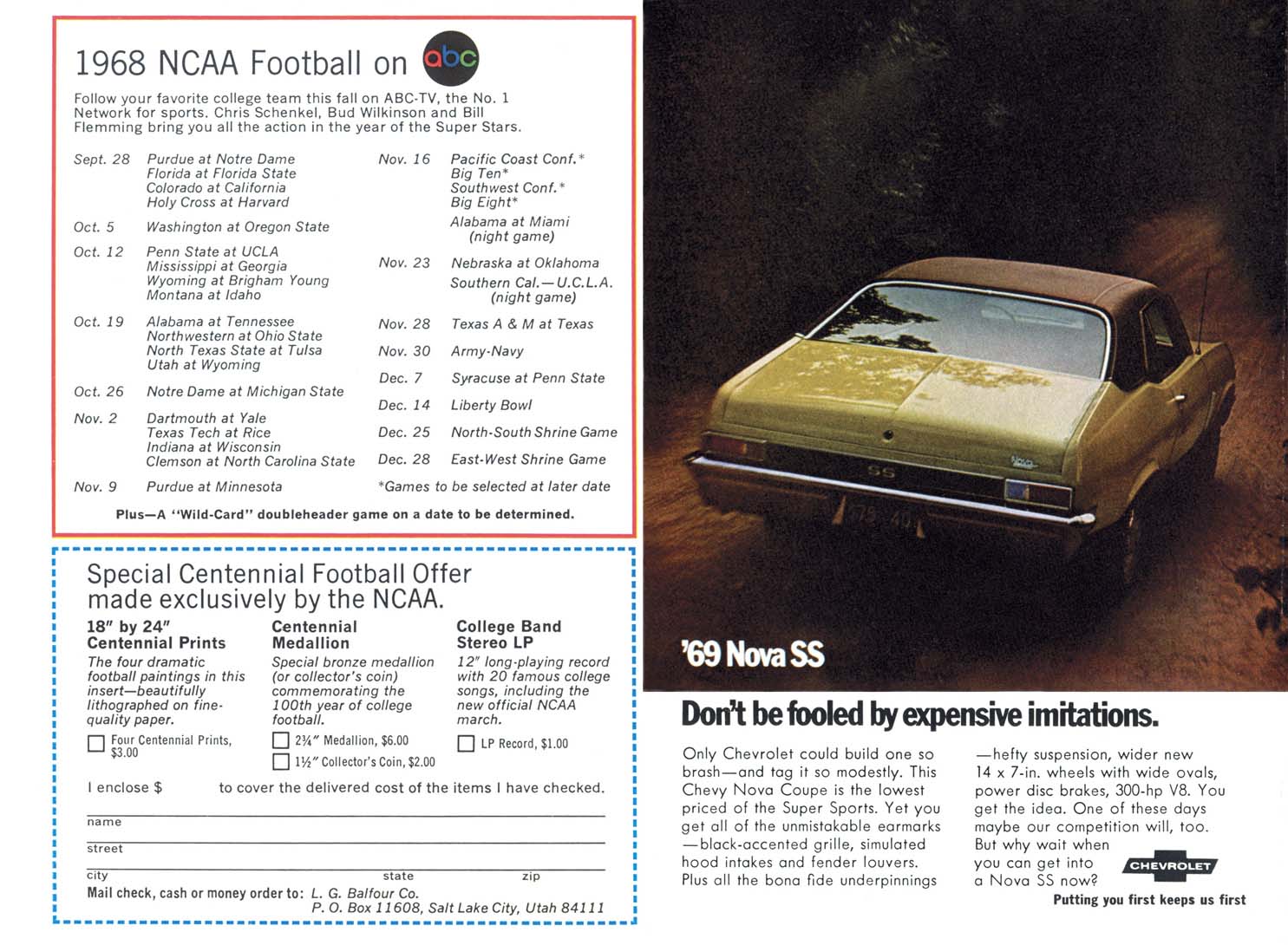 1969 Chevrolet Super Sport Booklet Page 1